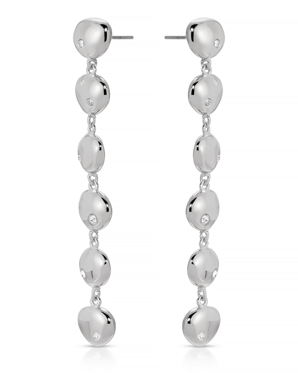 Polished Pebble Linear Dangle Earrings