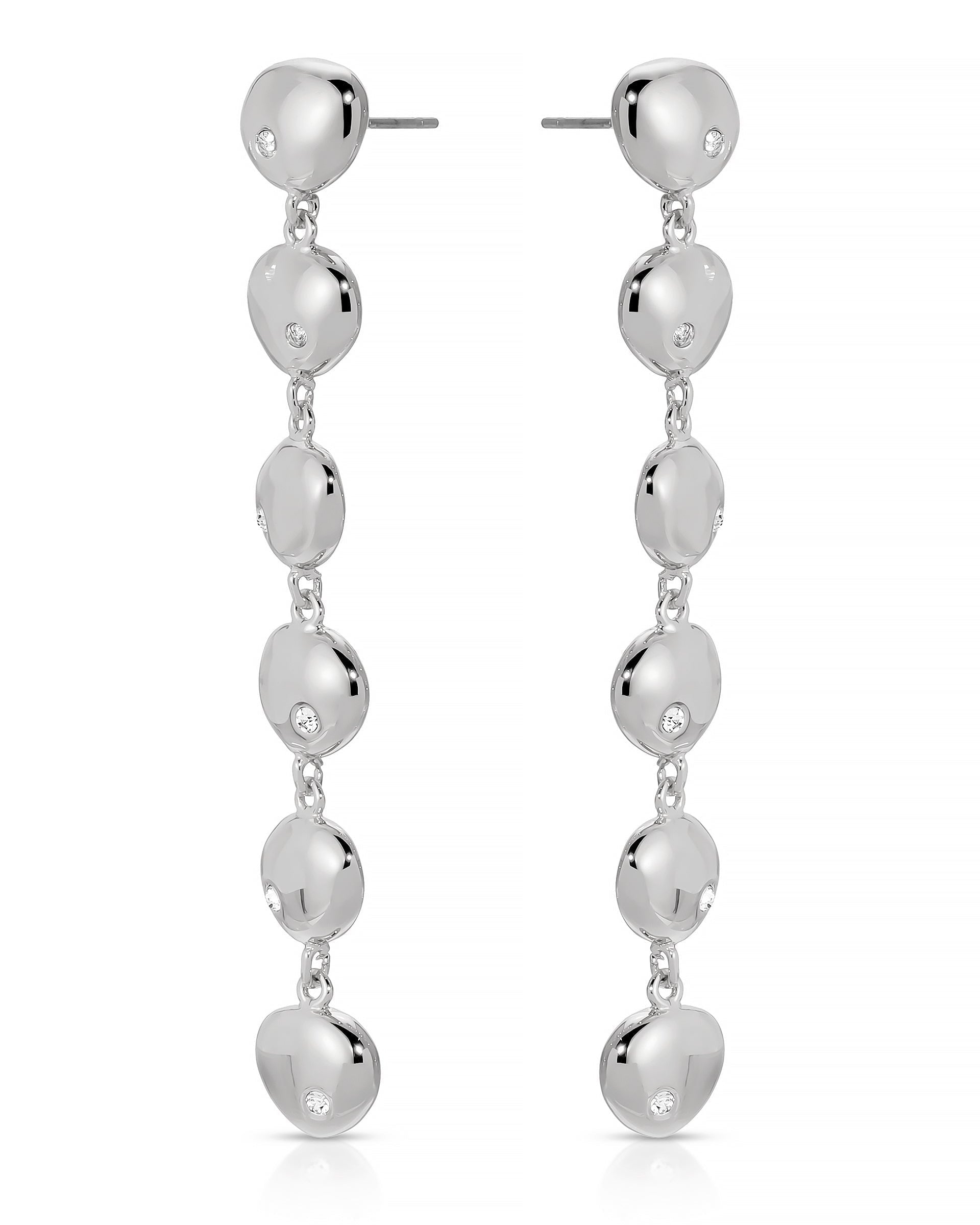 Polished Pebble Linear Dangle Earrings