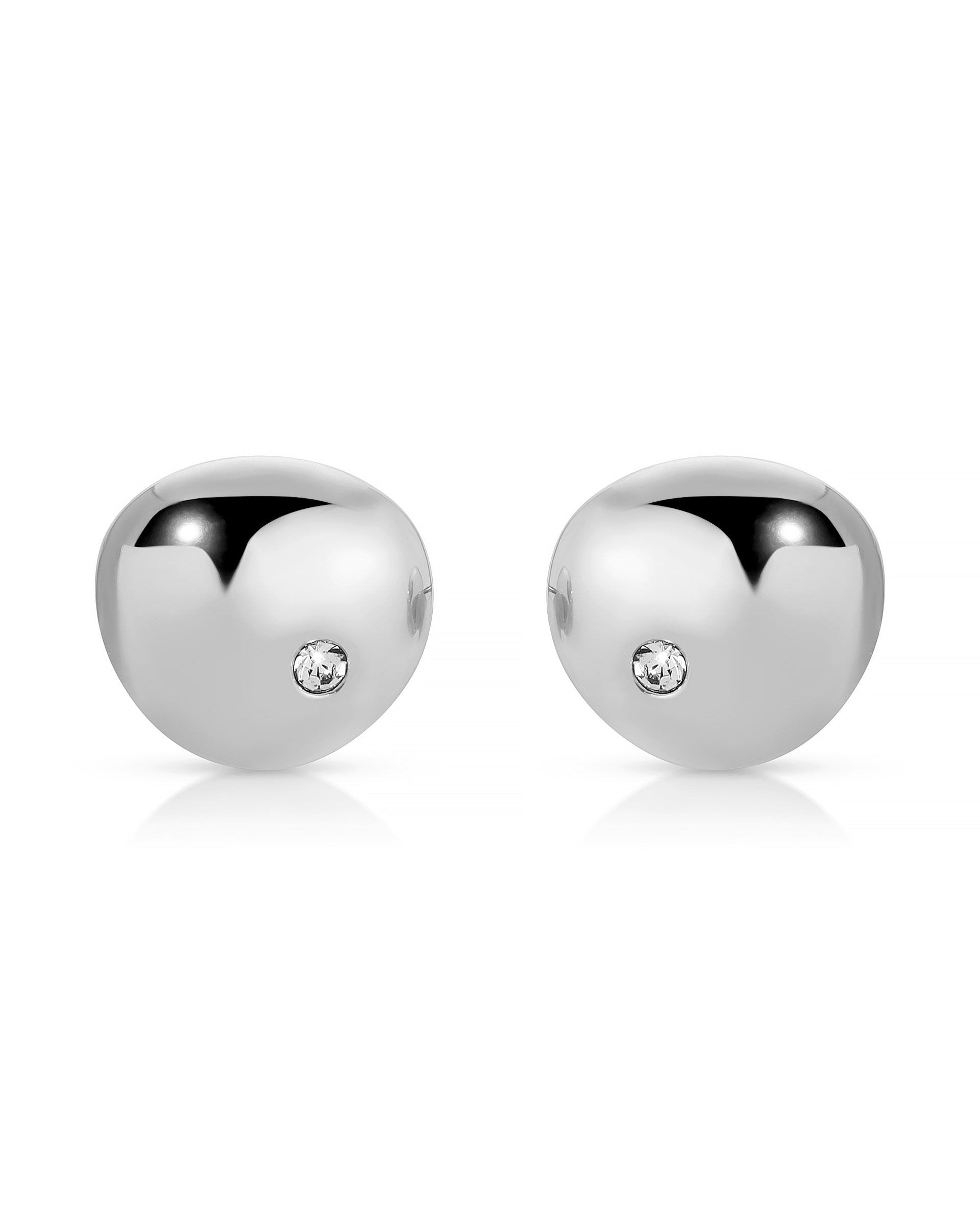 Polished Pebble Crystal Stud Earrings