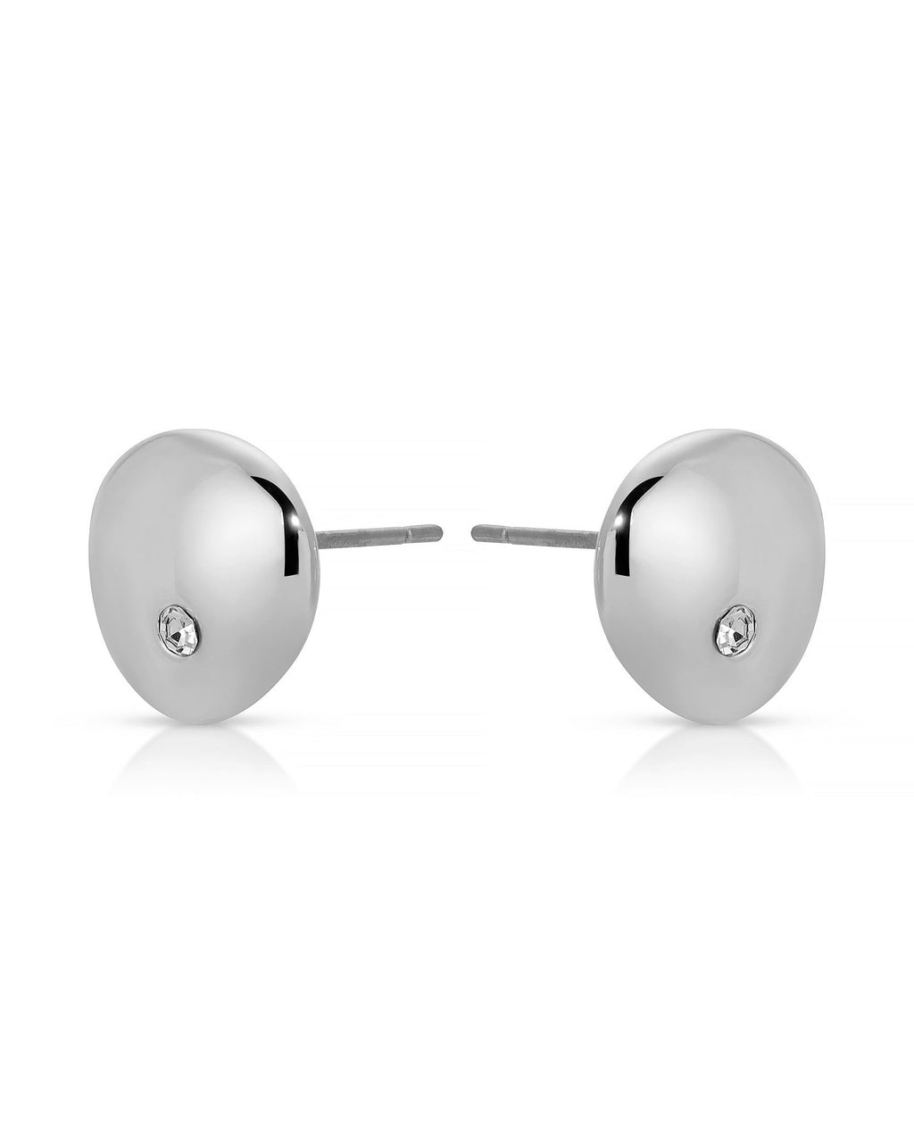 Polished Pebble Crystal Stud Earrings