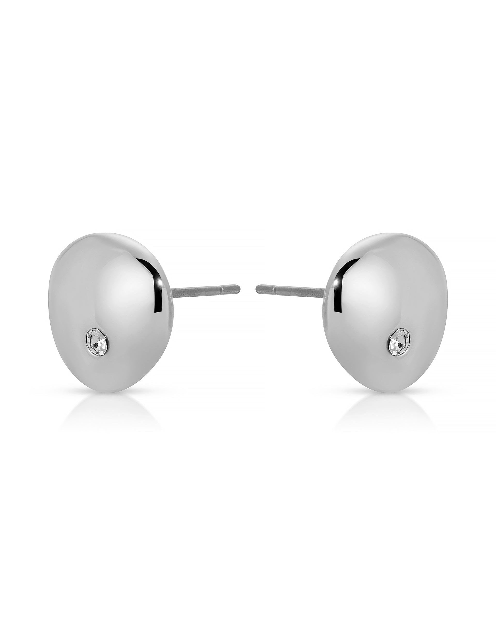Polished Pebble Crystal Stud Earrings