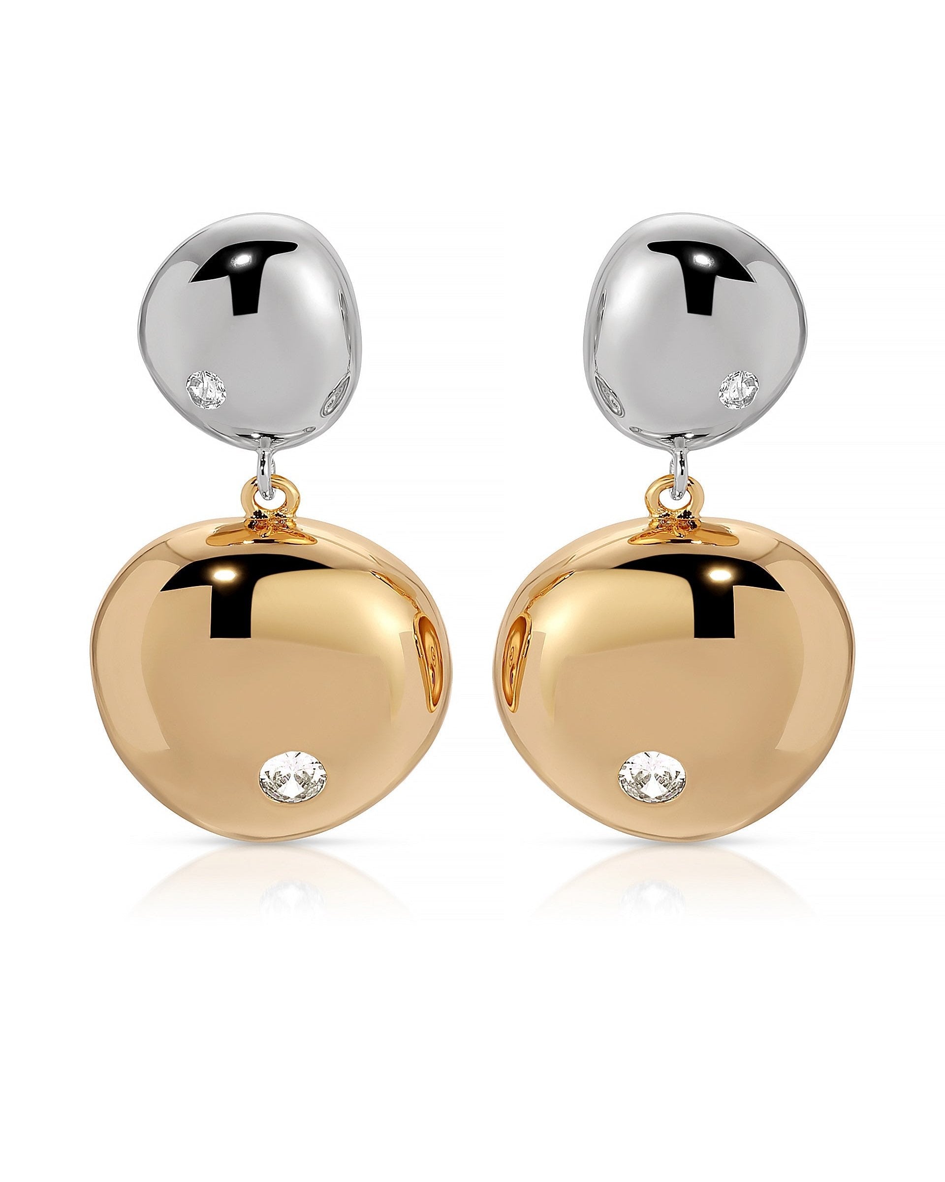 Polished Double Pebble Drop Earrings