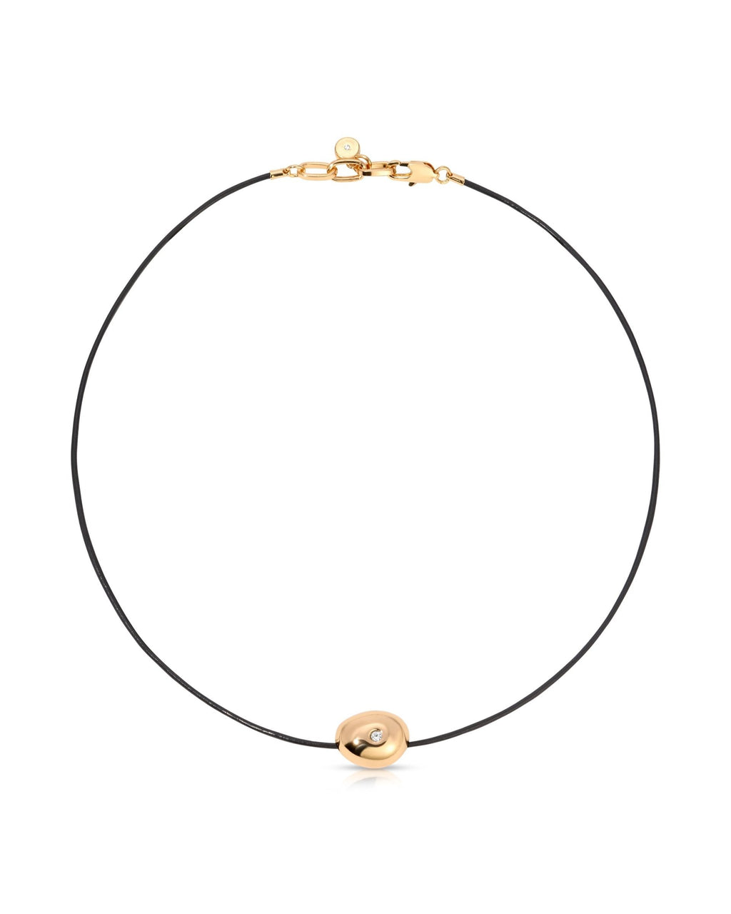 Polished Pebble Leather Pendant Necklace