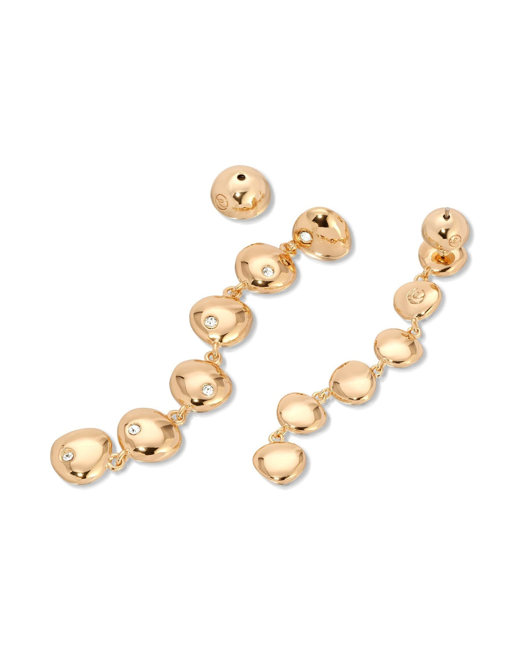 Polished Pebble Linear Dangle Earrings