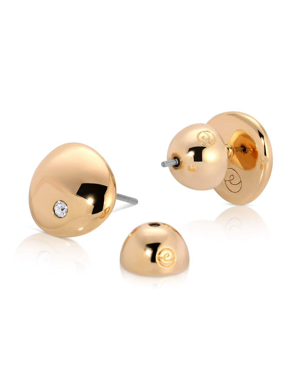 Polished Pebble Crystal Stud Earrings