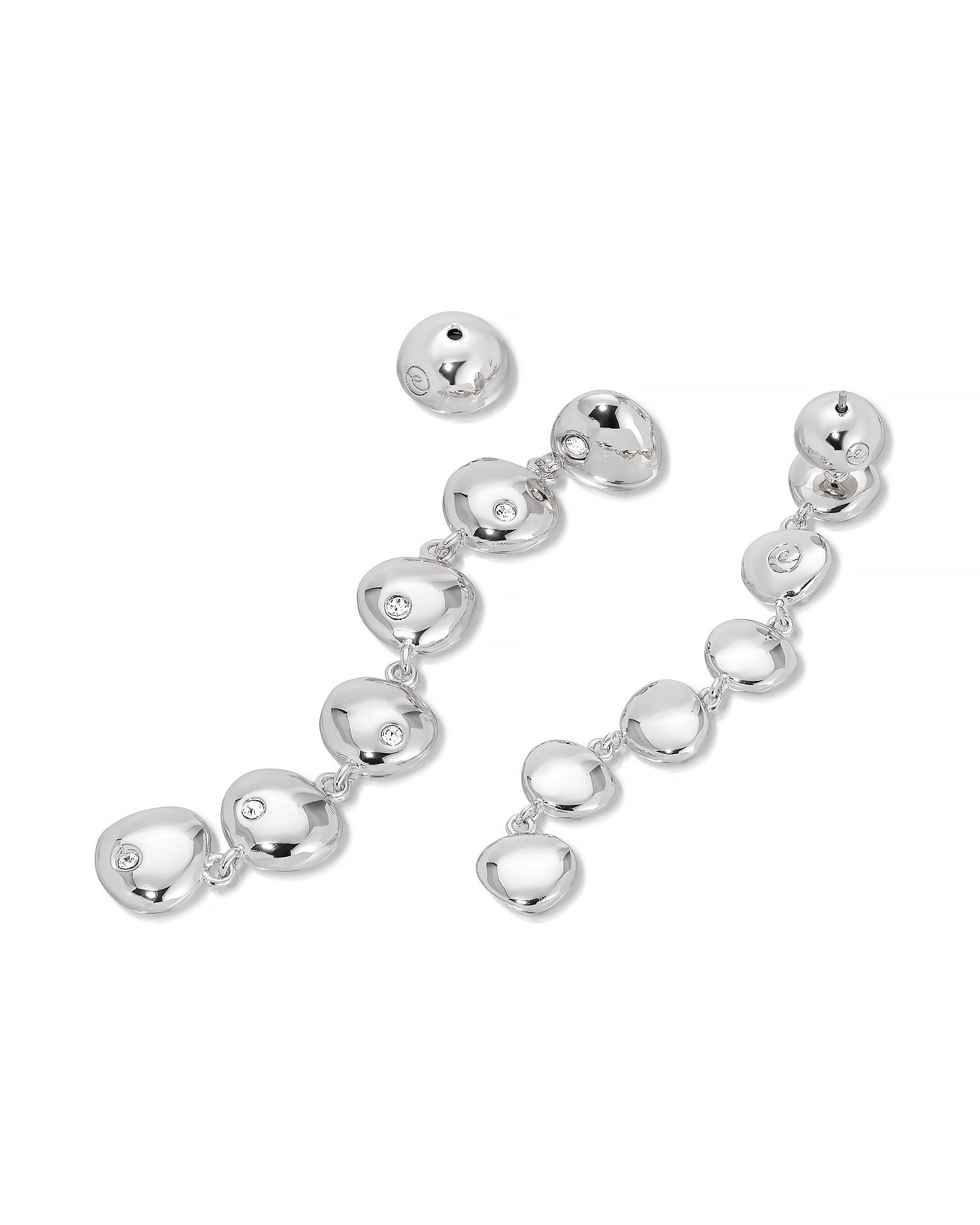 Polished Pebble Linear Dangle Earrings