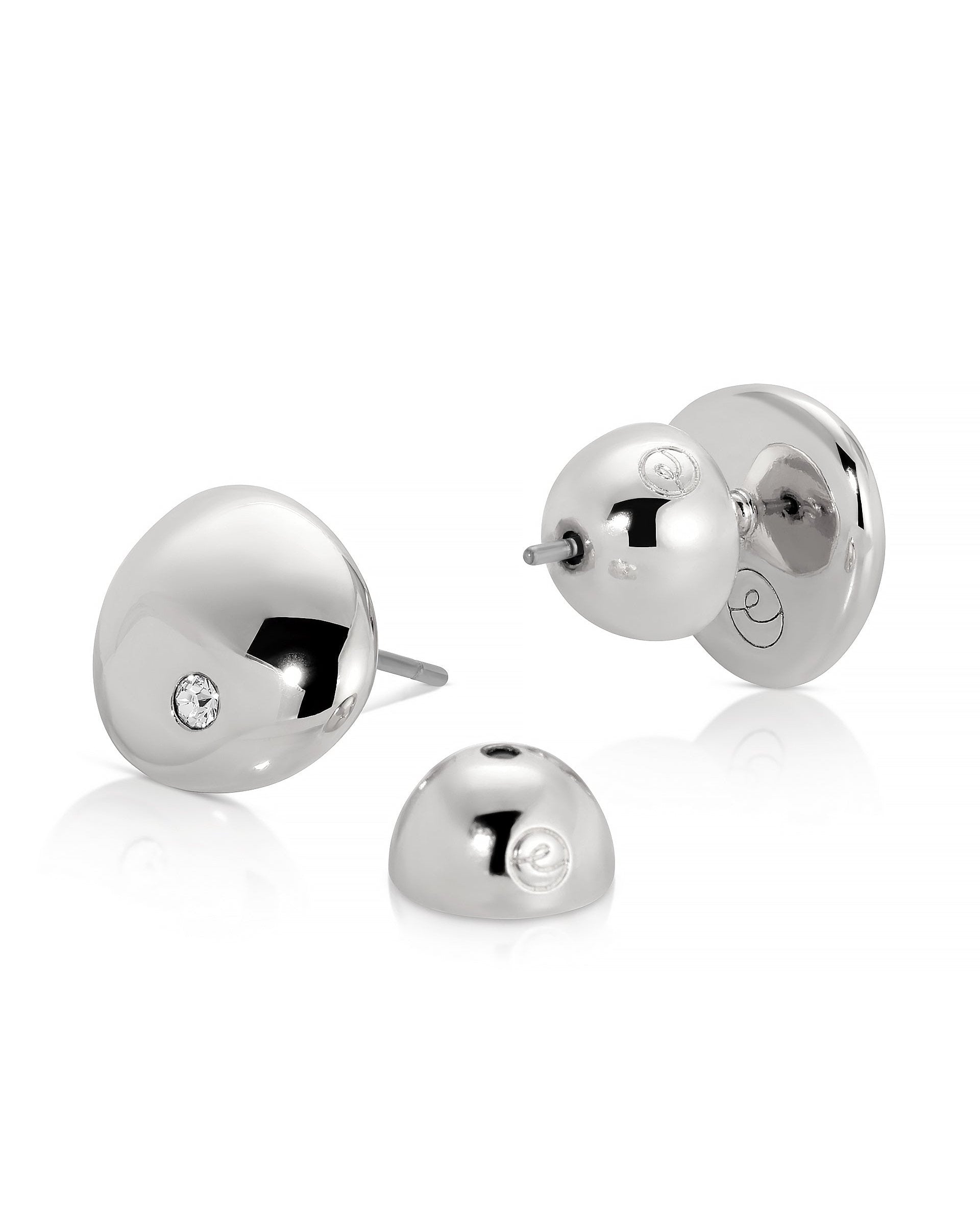 Polished Pebble Crystal Stud Earrings