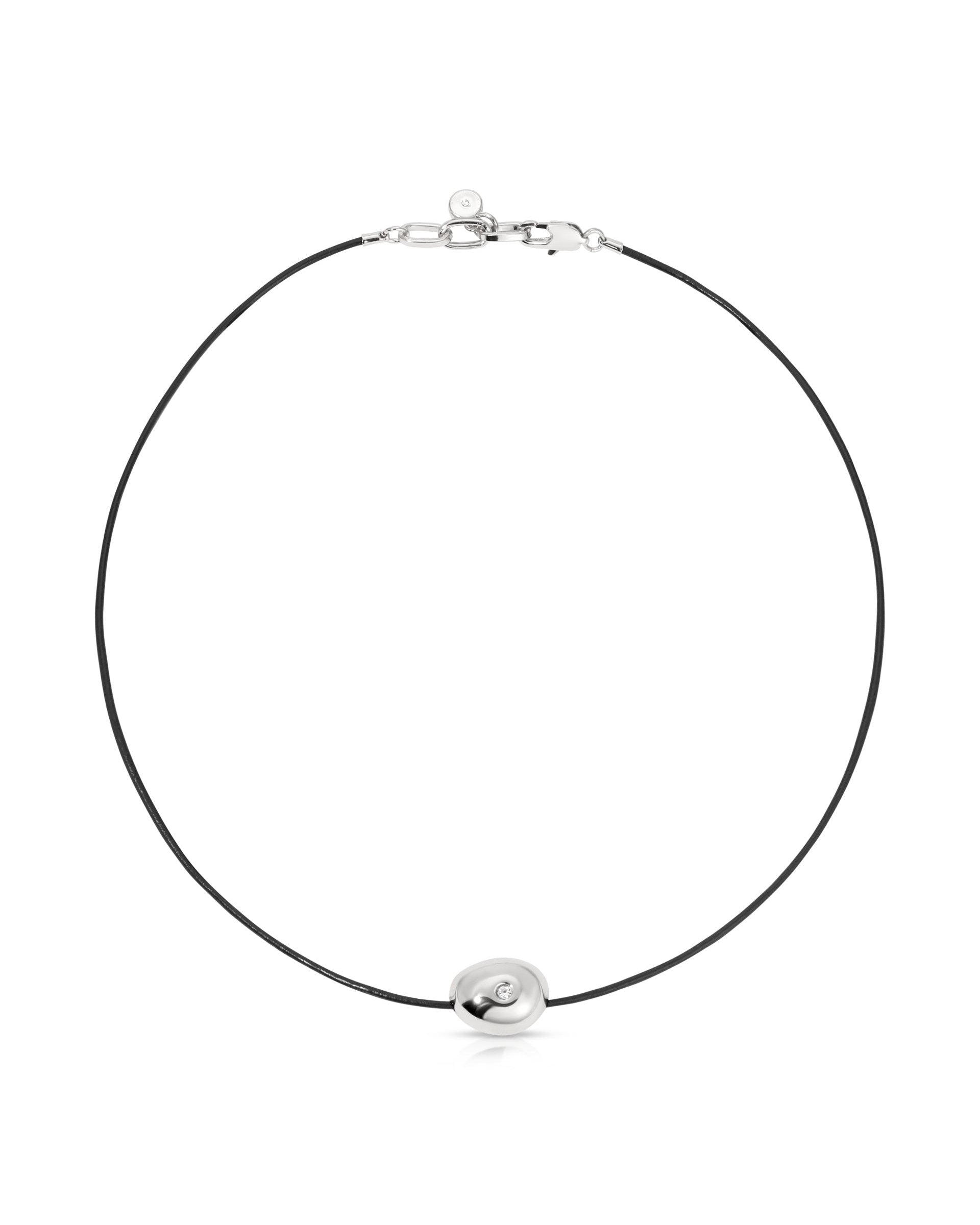 Polished Pebble Leather Pendant Necklace