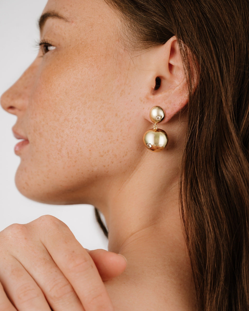 Polished Double Pebble Drop Earrings