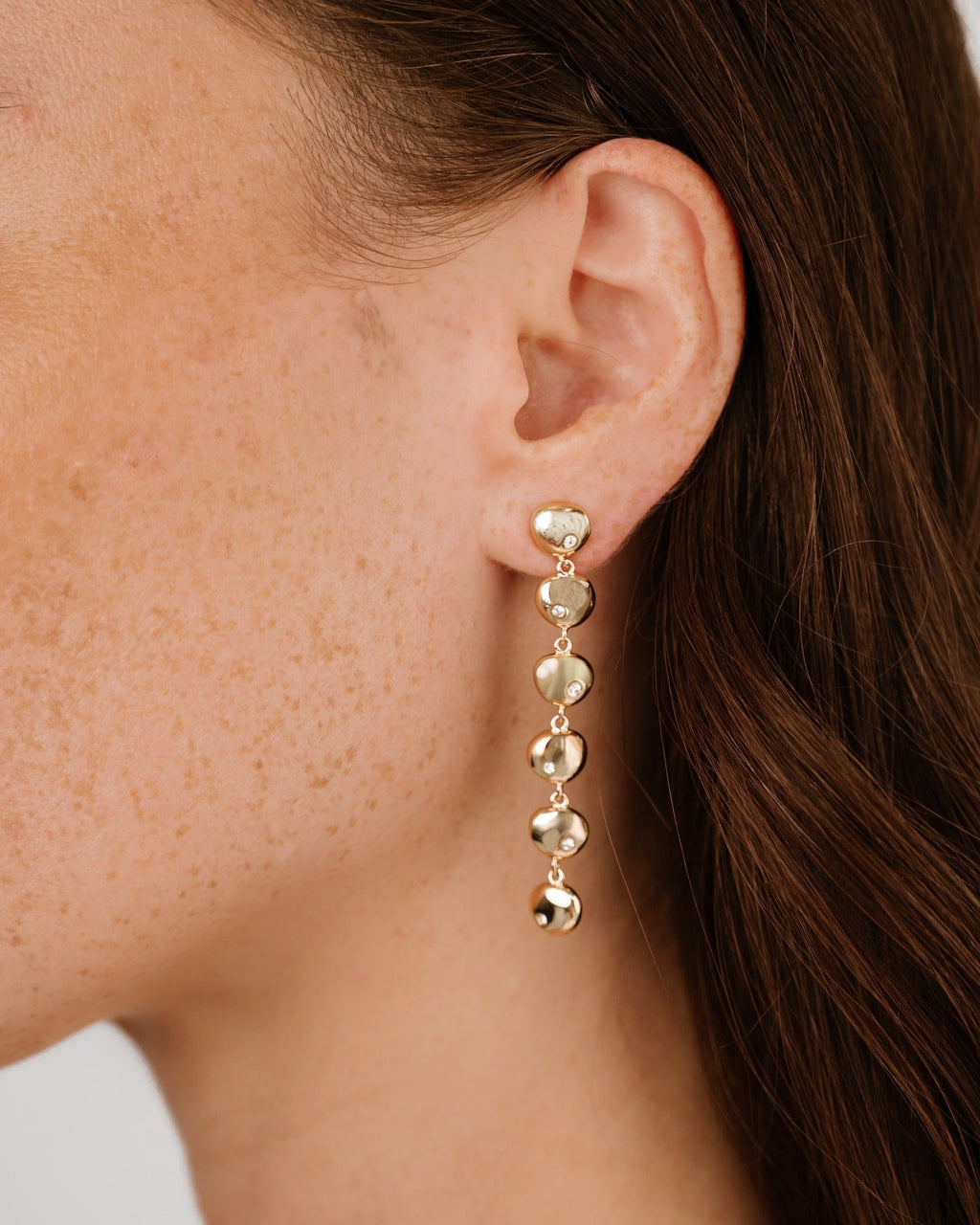Polished Pebble Linear Dangle Earrings