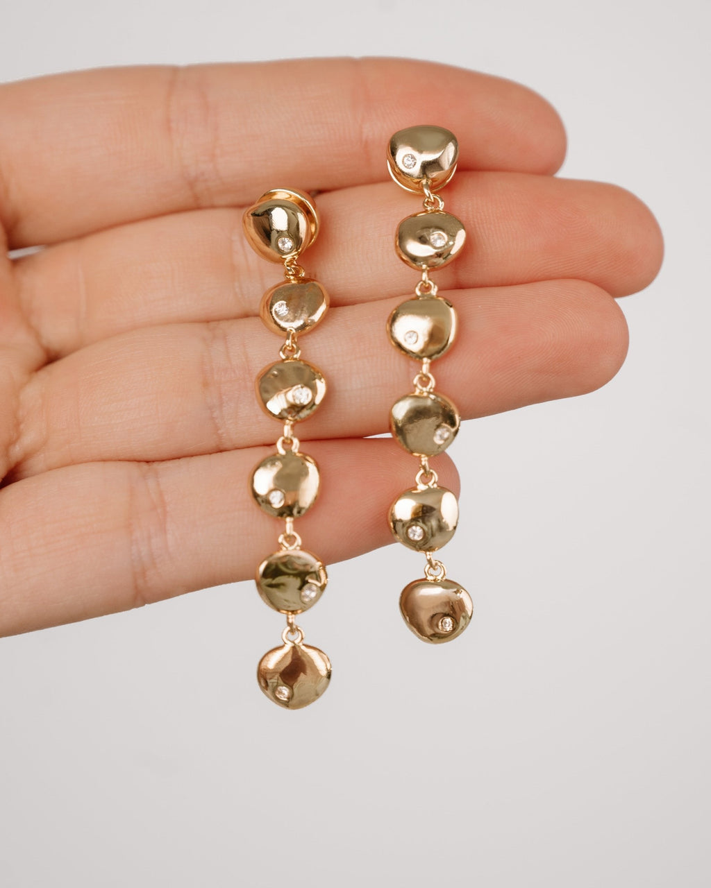 Polished Pebble Linear Dangle Earrings
