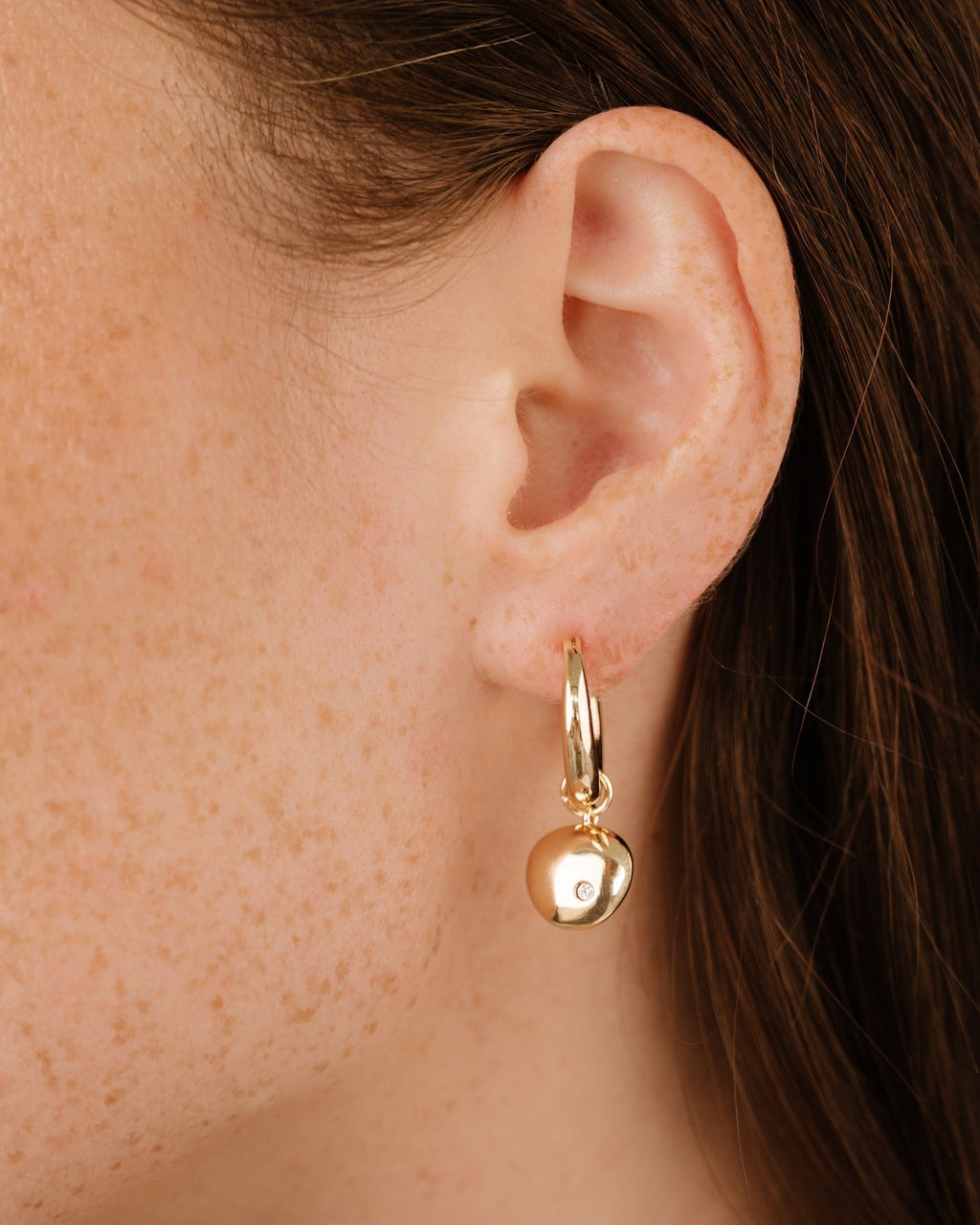 Polished Pebble Huggie Hoop Earrings