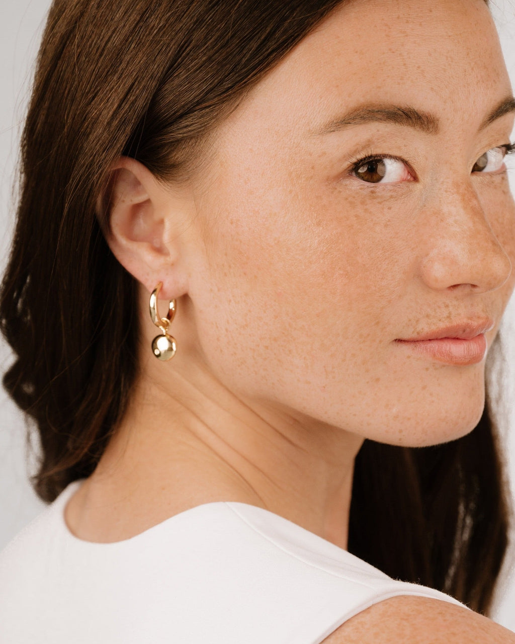 Polished Pebble Huggie Hoop Earrings