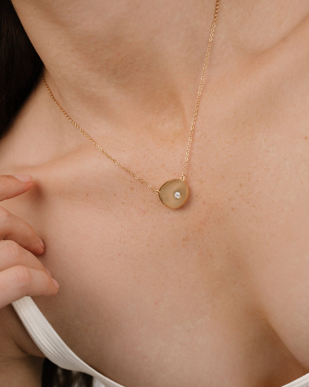 Polished Pebble Pendant Necklace