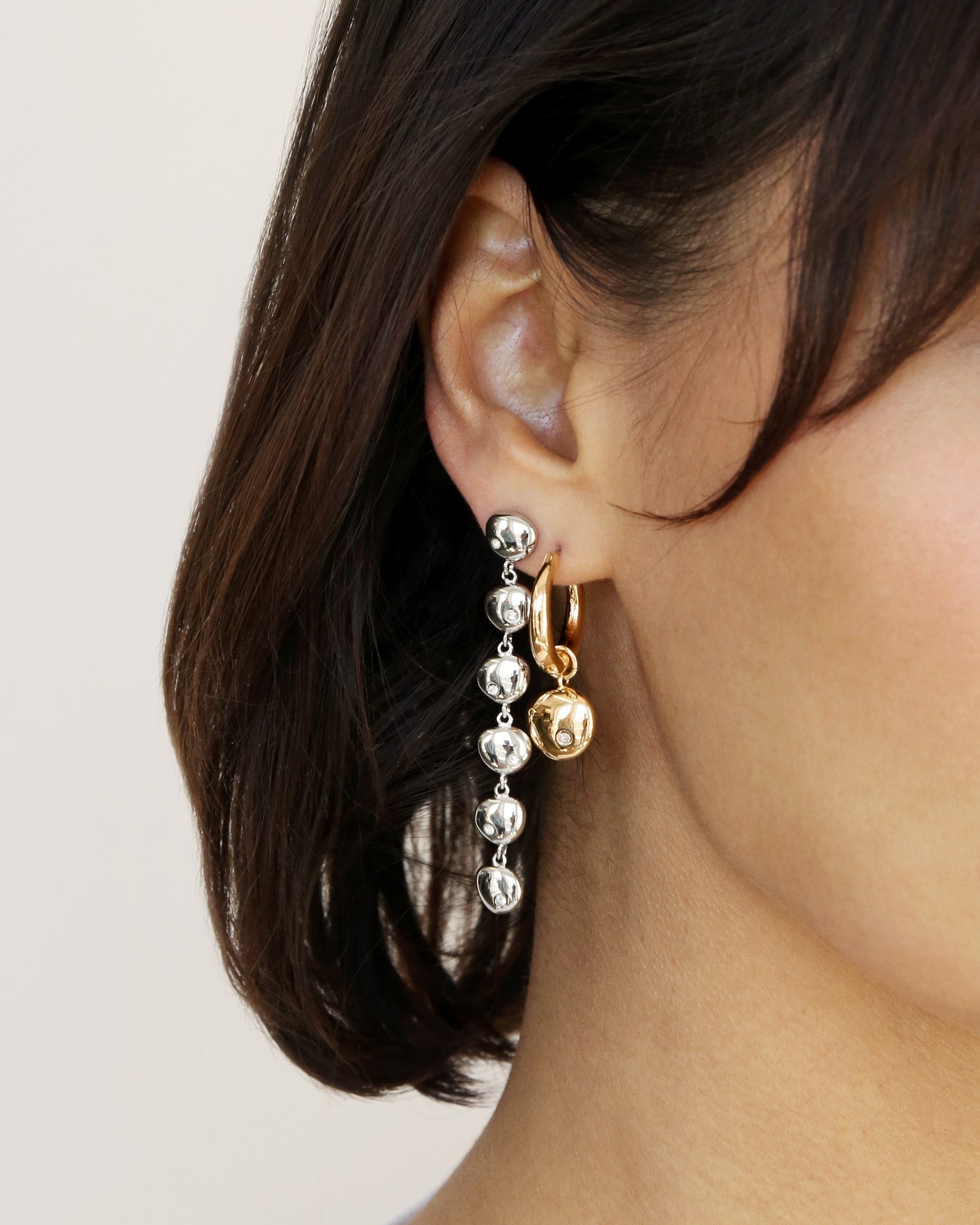 Polished Pebble Linear Dangle Earrings