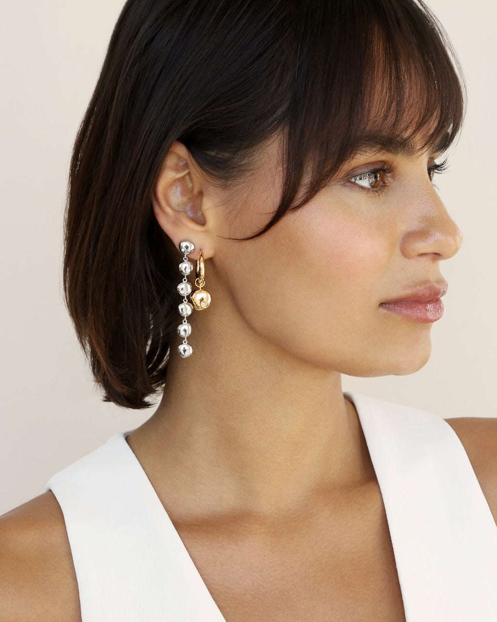 Polished Pebble Linear Dangle Earrings