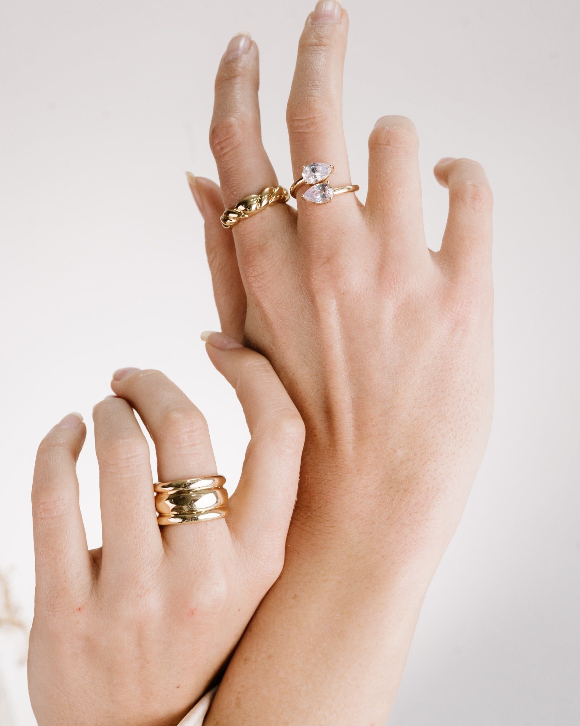 Crystal Teardrop Wrap Ring