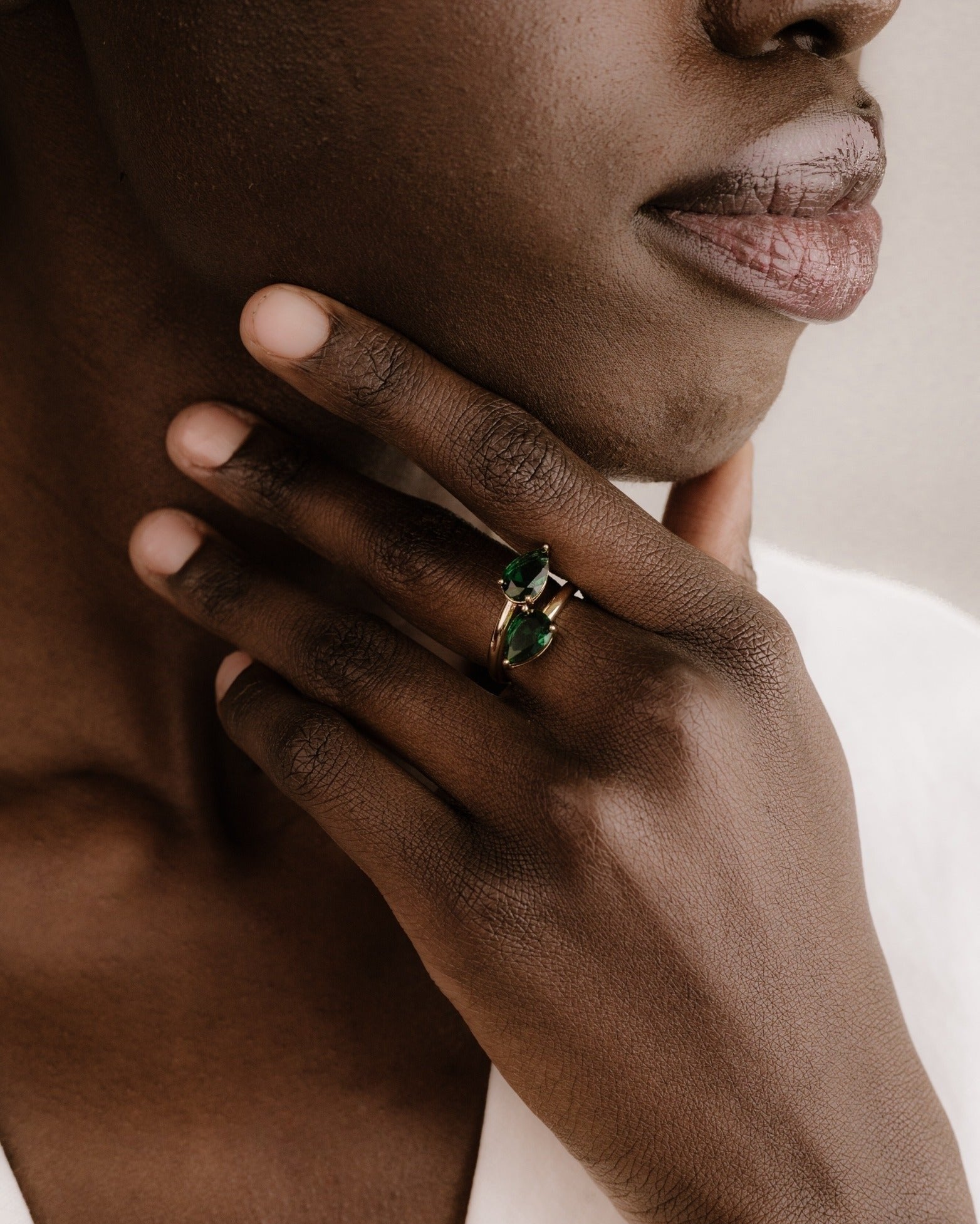 Crystal Teardrop Wrap Ring