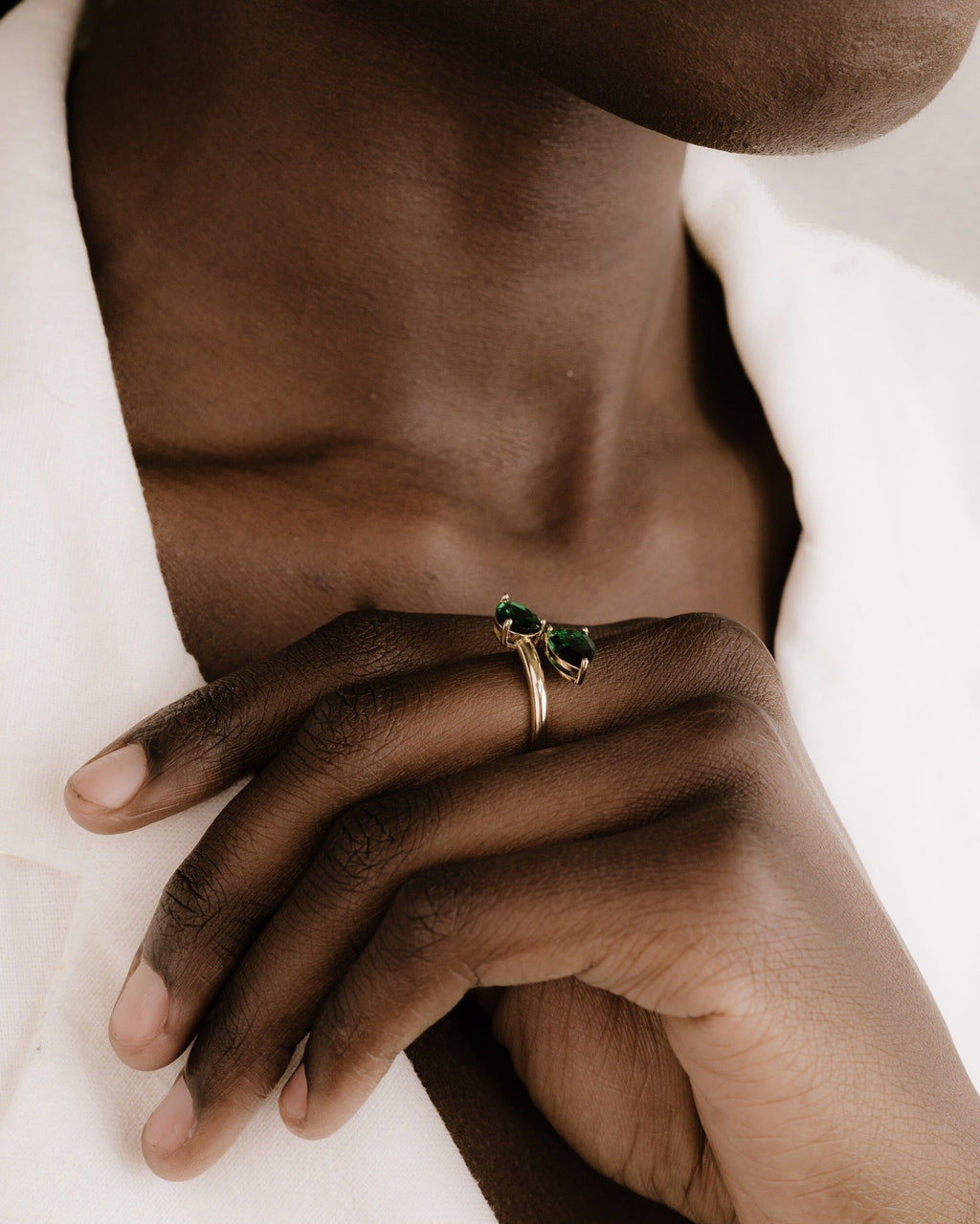 Crystal Teardrop Wrap Ring