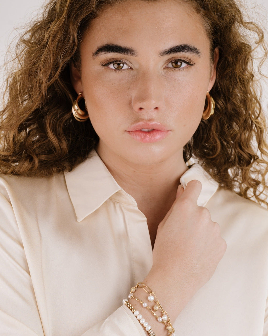 Crescent Swirl Hoop Earrings