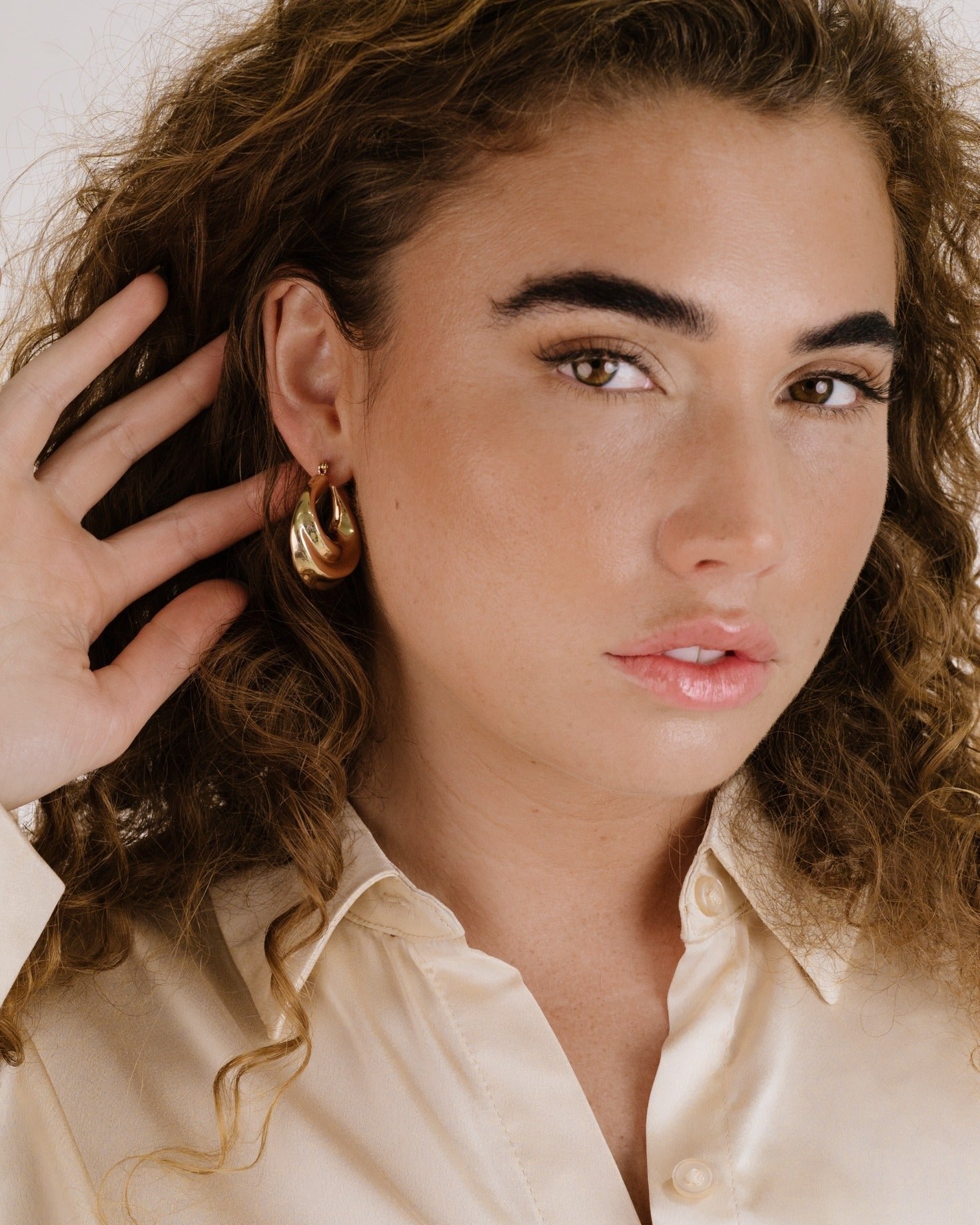 Crescent Swirl Hoop Earrings