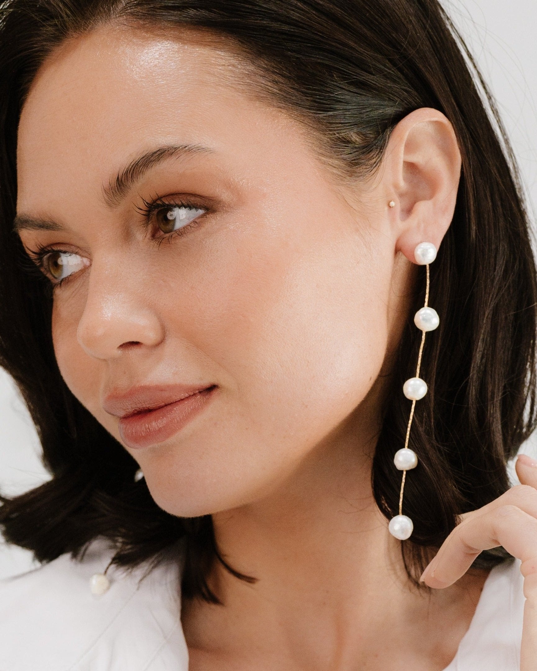 Dripping Pearl Delicate Drop Earrings