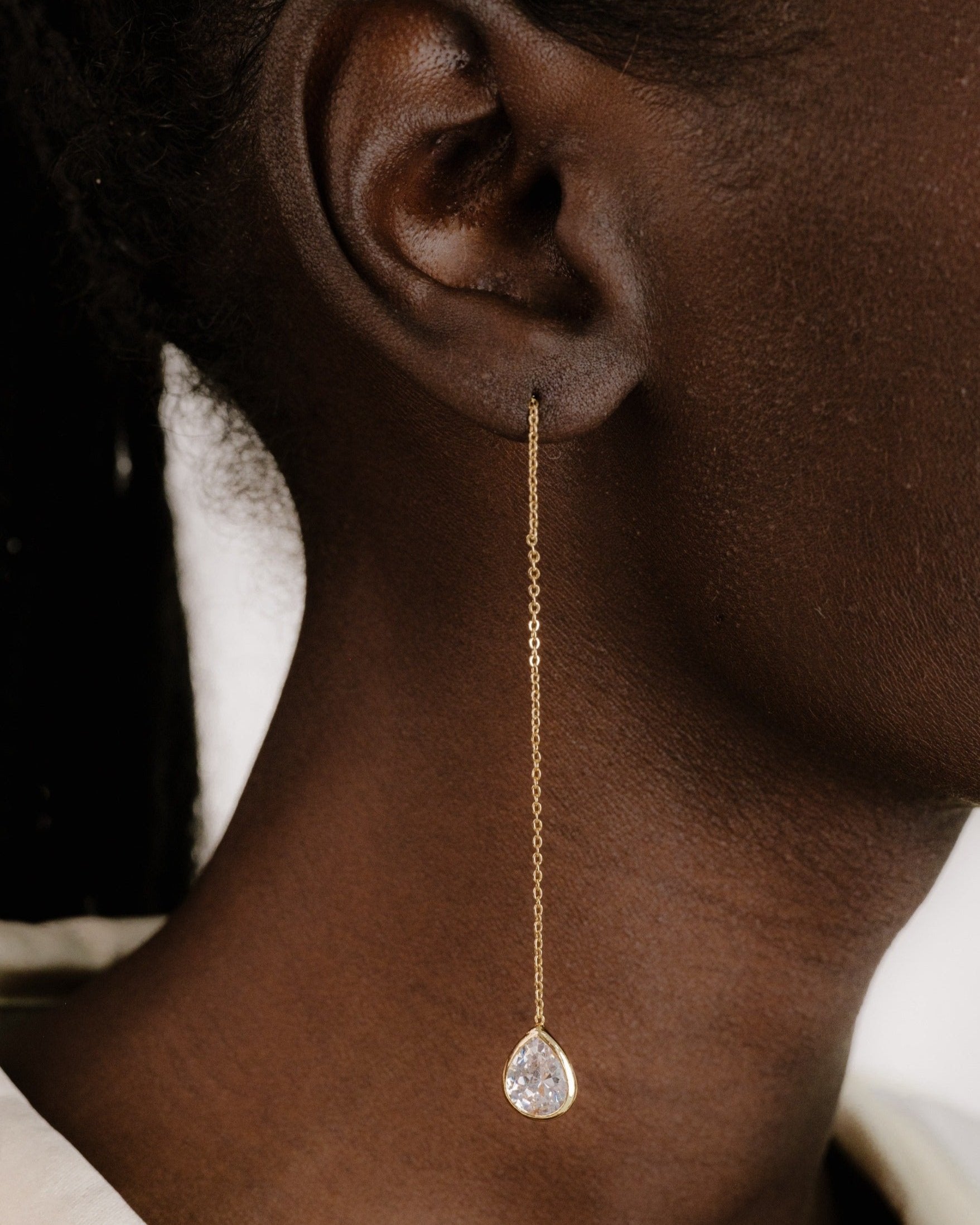 Barely There Chain and Crystal Dangle Earrings