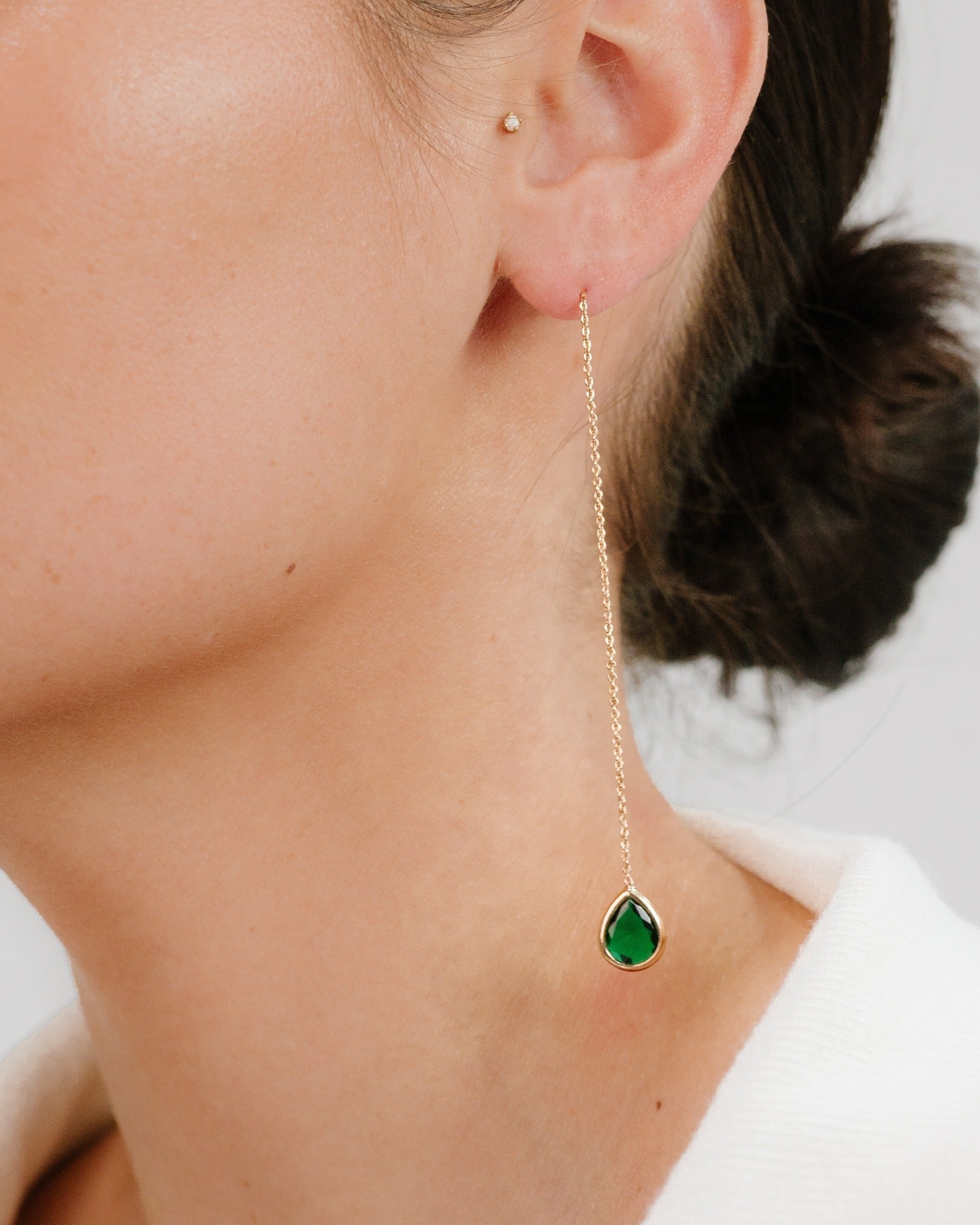 Barely There Chain and Crystal Dangle Earrings