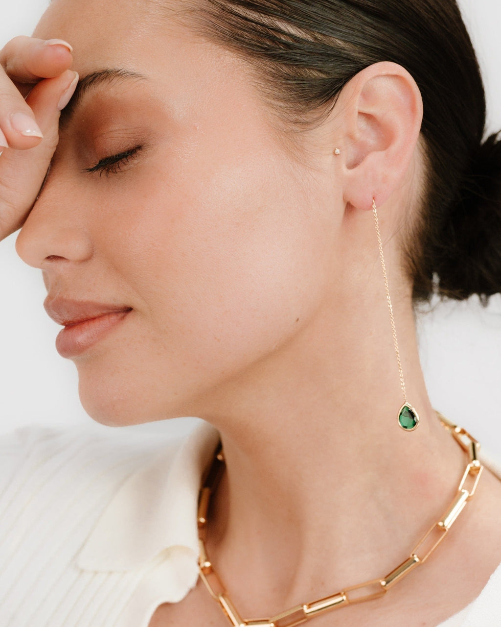 Barely There Chain and Crystal Dangle Earrings