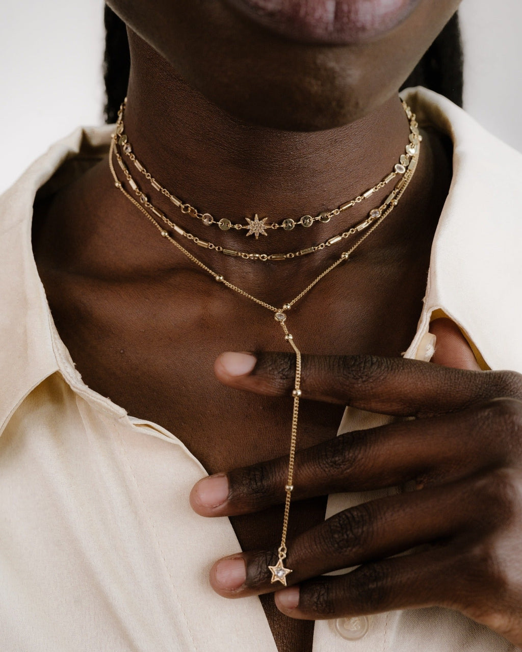 Forever Falling Multi-Chain Lariat Choker