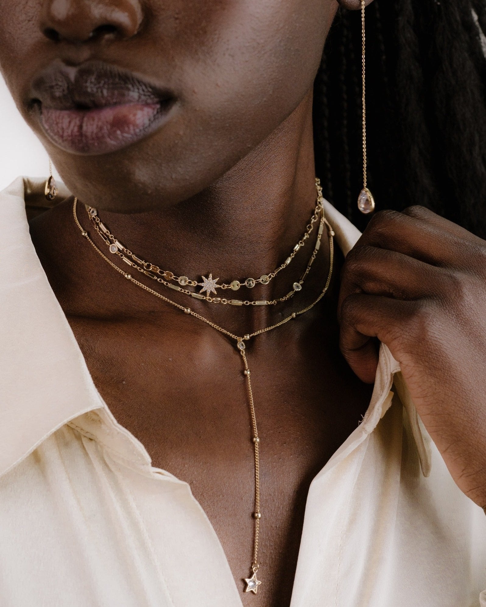 Forever Falling Multi-Chain Lariat Choker