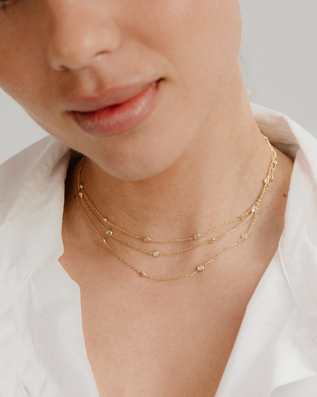 Perfect Crystal Dotted Layered Necklace