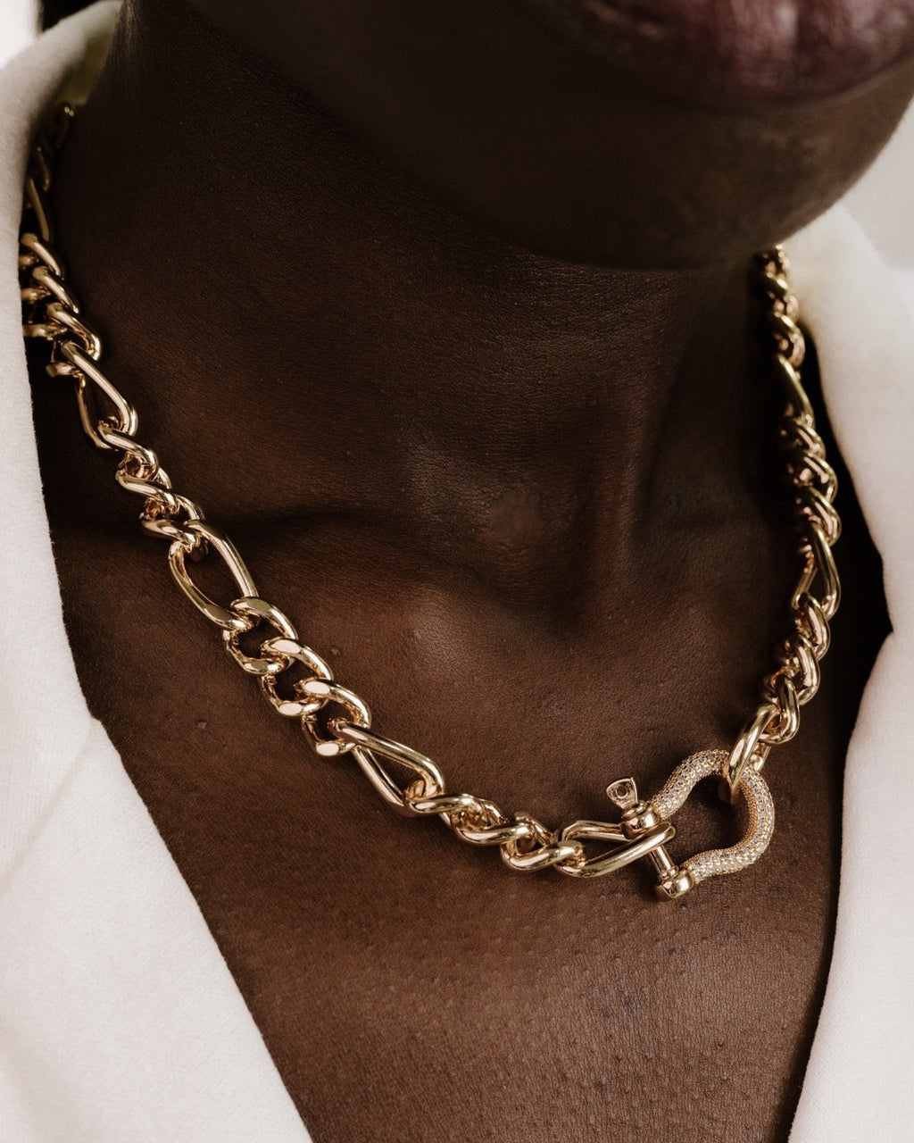 Cuffed Love Chain Link Necklace