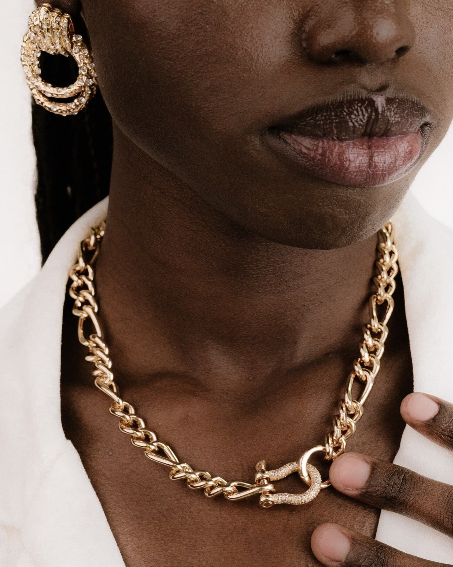 Cuffed Love Chain Link Necklace