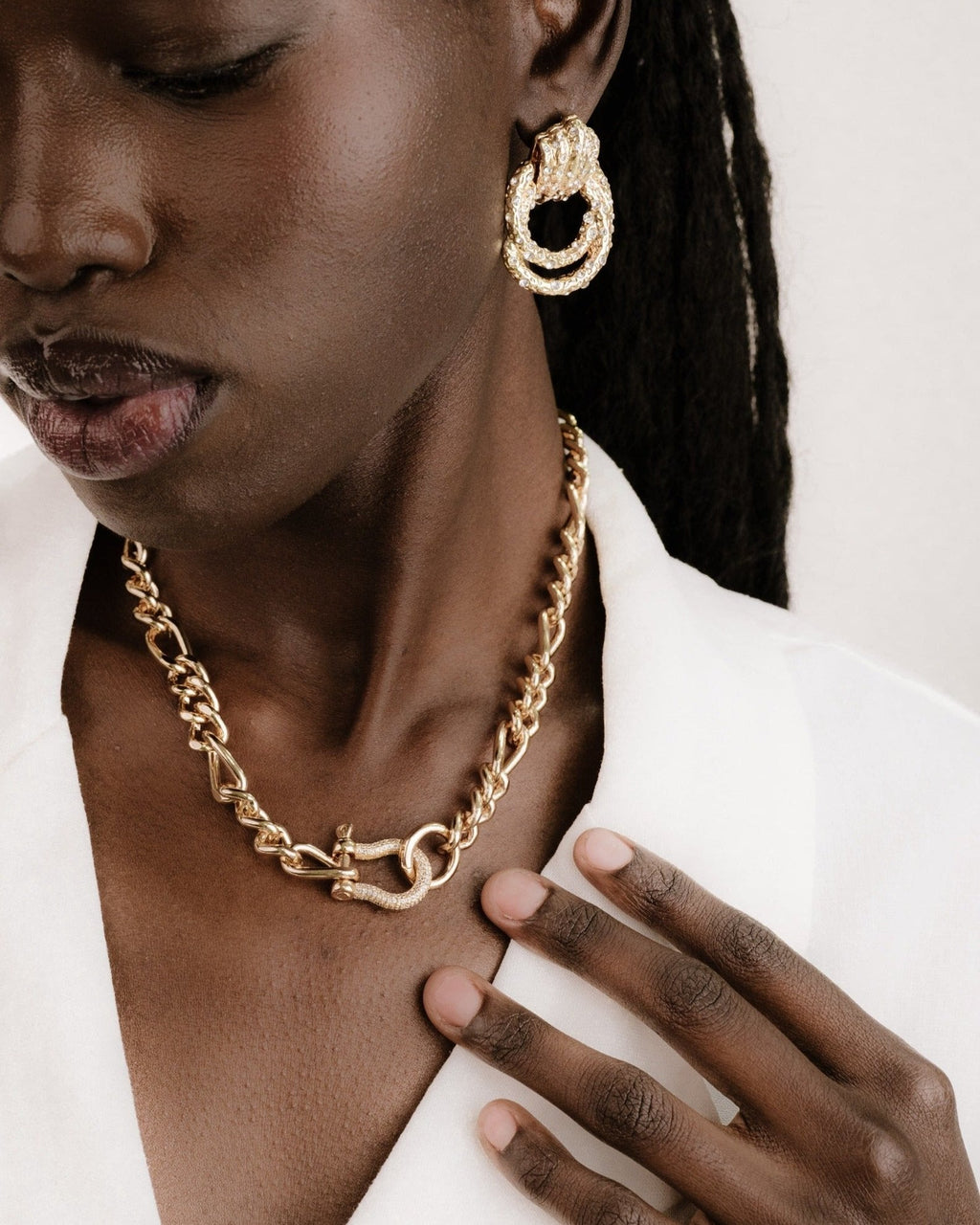 Cuffed Love Chain Link Necklace