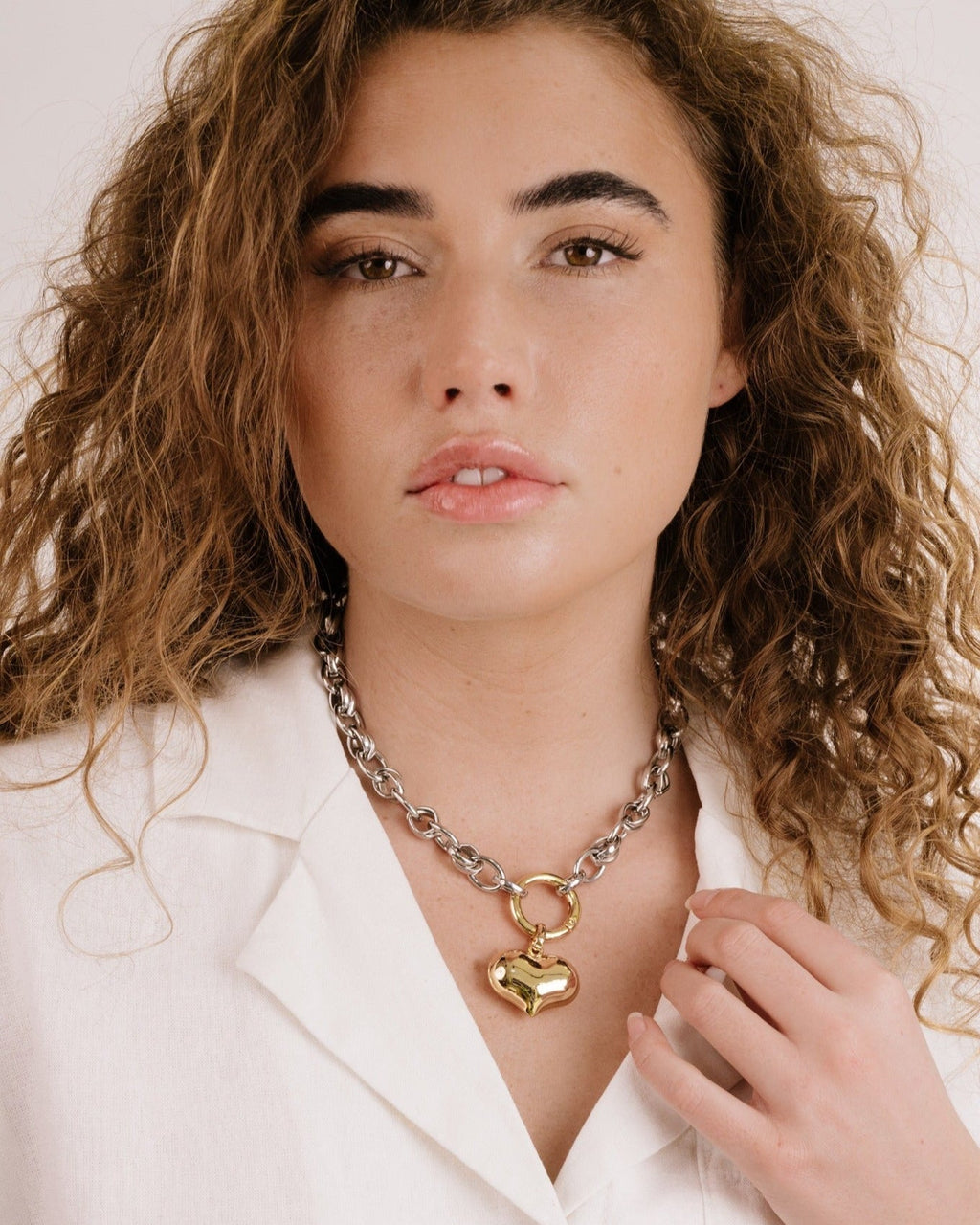 Locked in Mixed Metal Heart Necklace