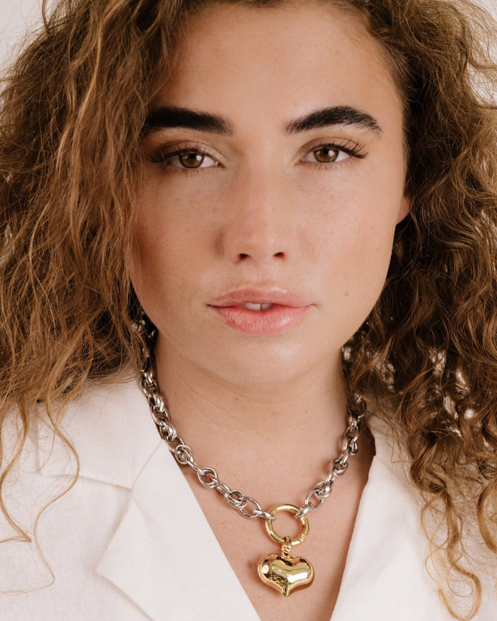 Locked in Mixed Metal Heart Necklace