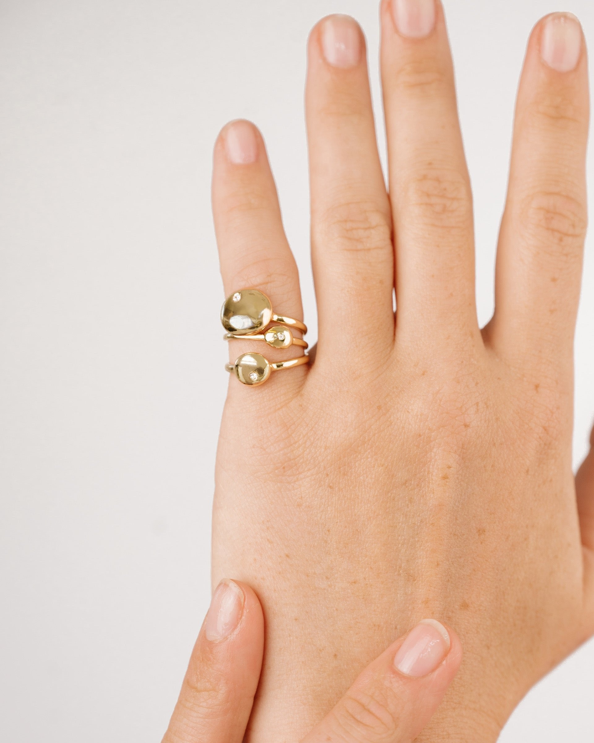 Polished Stacking Pebble Ring Set