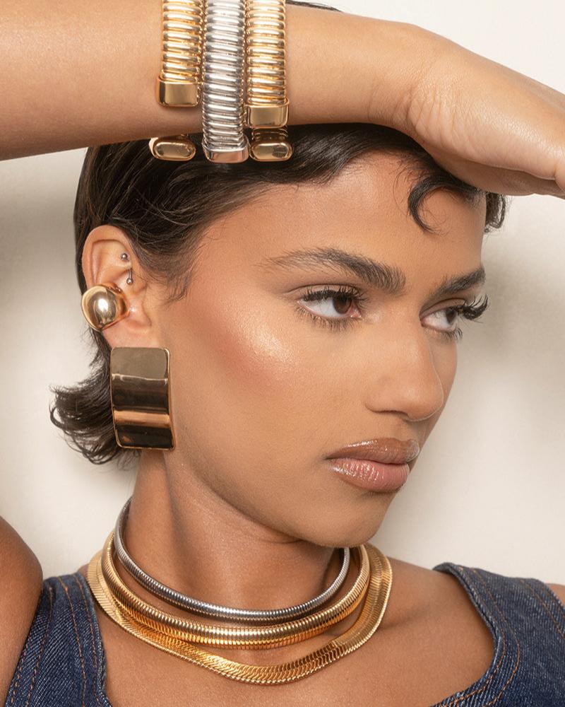 Rectangle Metal Stud Earrings