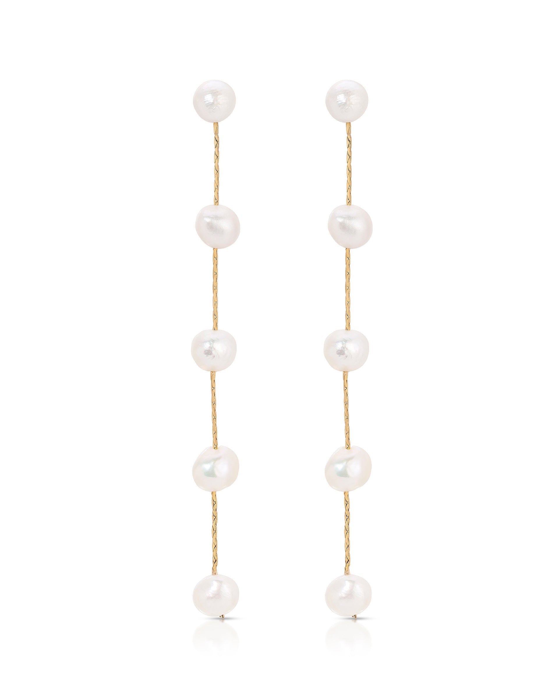 Dripping Pearl Delicate Drop Earrings