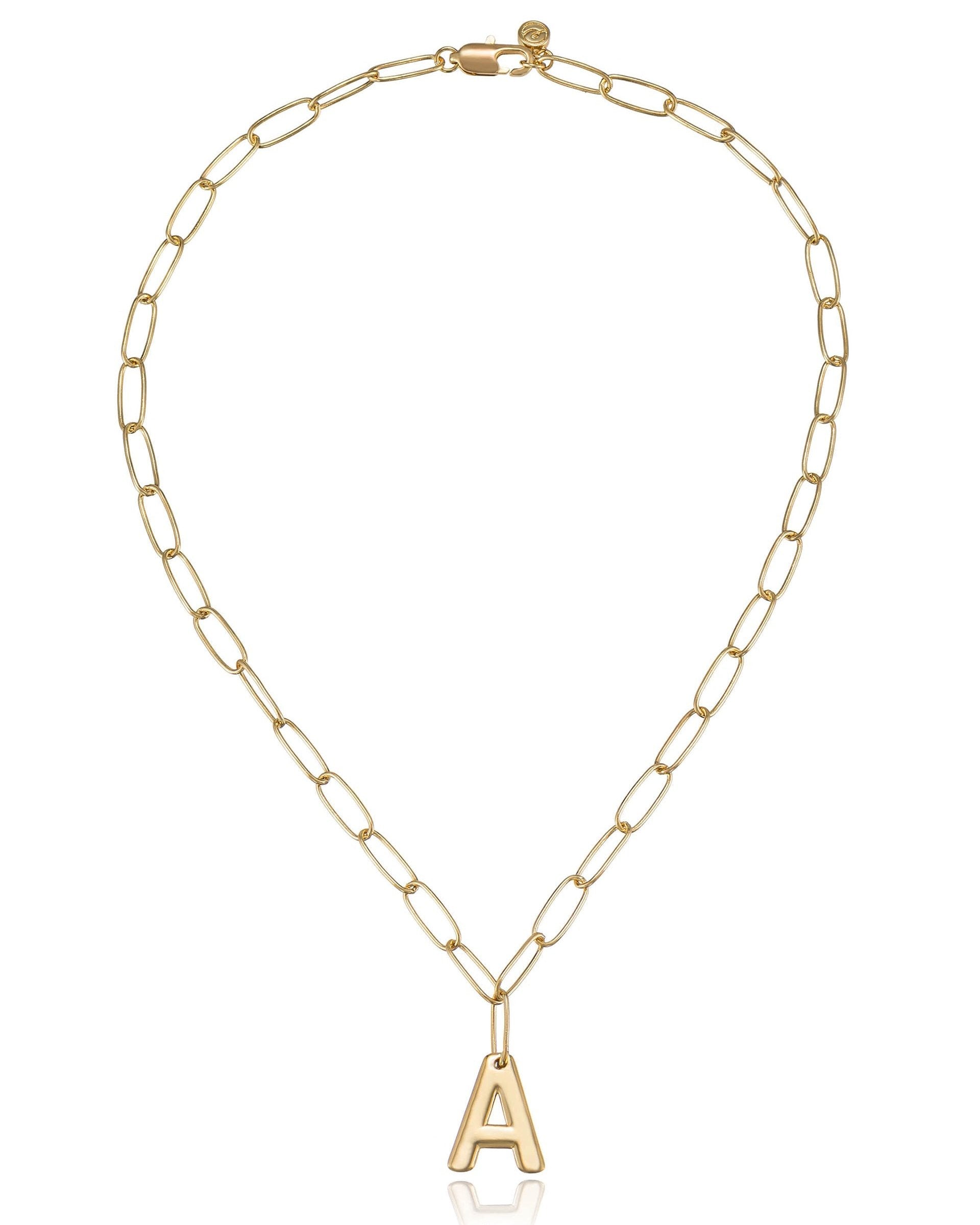 Paperclip Link Initial Necklace