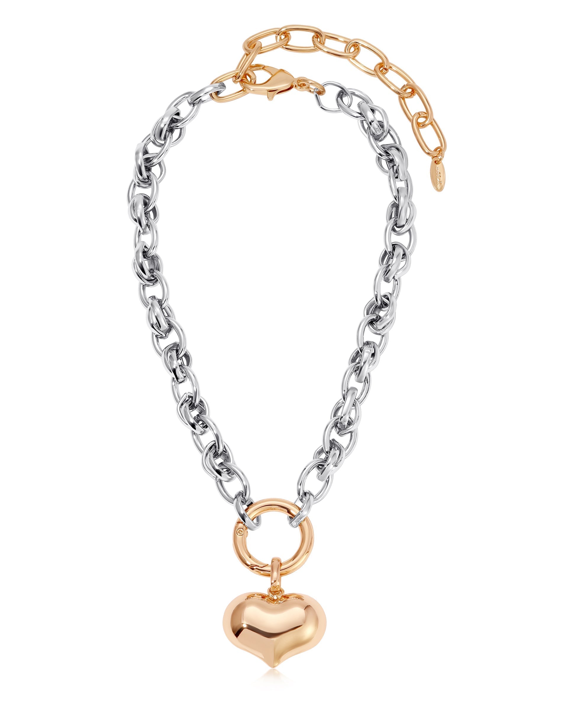 Locked in Mixed Metal Heart Necklace