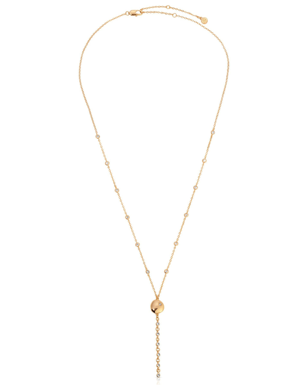 Polished Pebble Crystal Chain Lariat