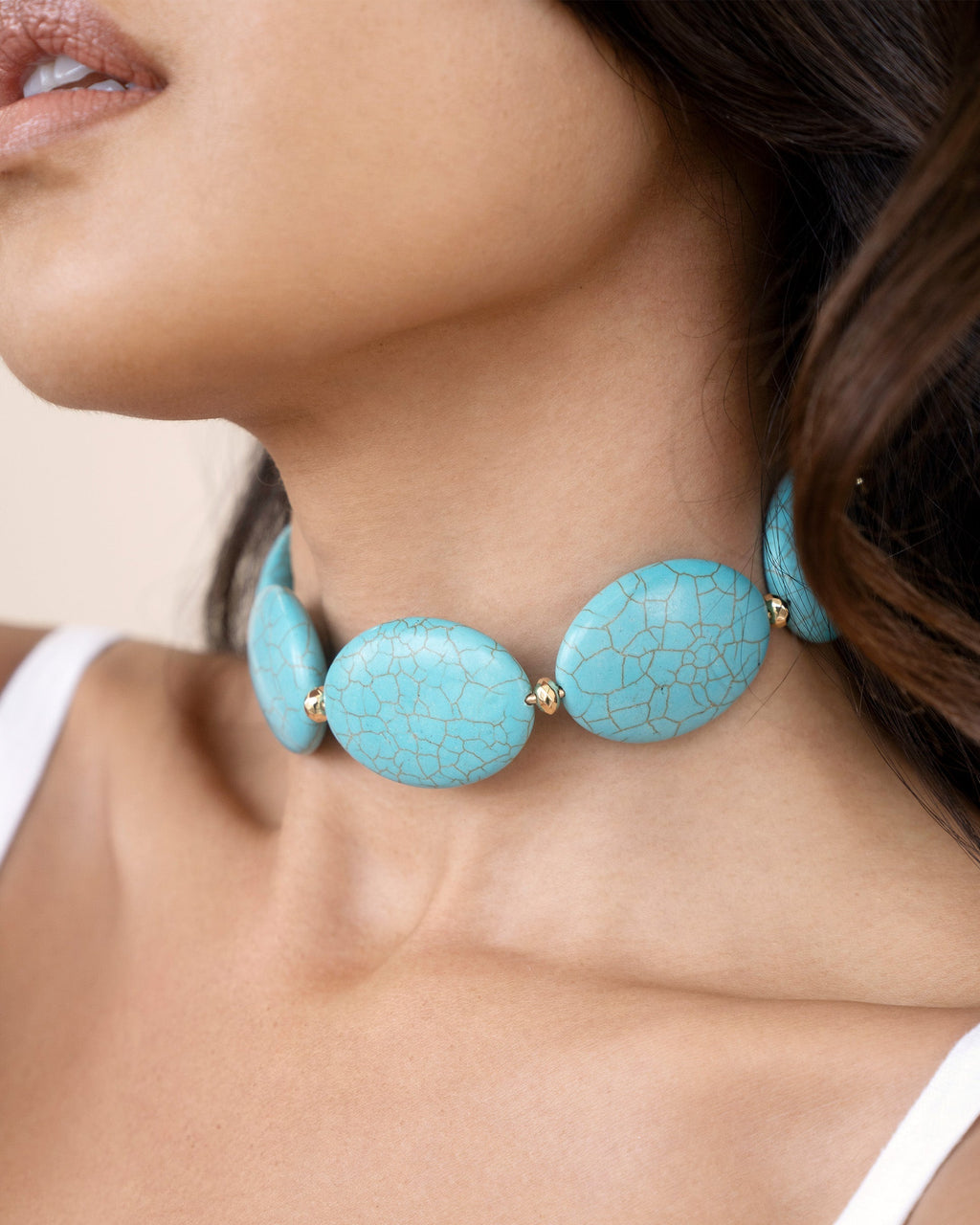 Oval Turquoise Stones Statement Choker