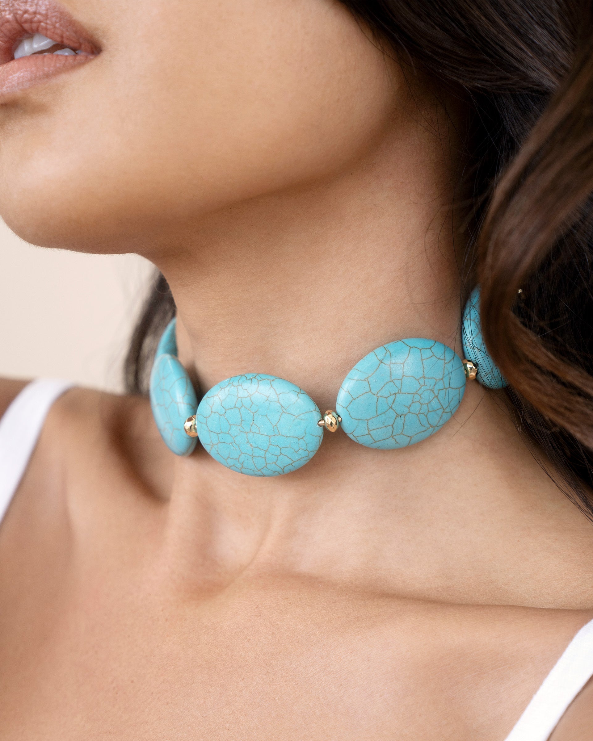 Oval Turquoise Stones Statement Choker