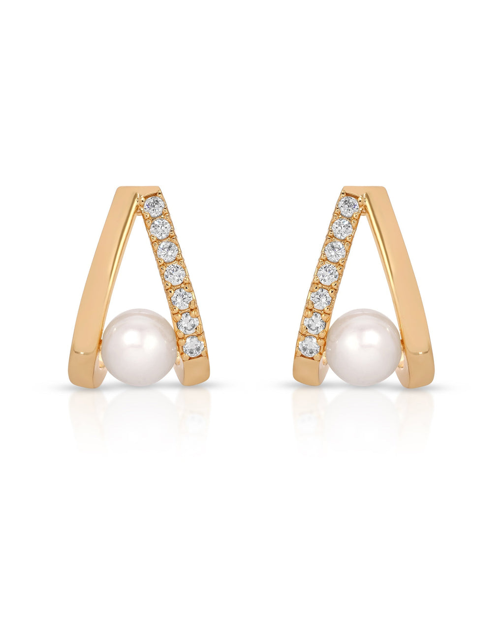 Pavé and Pearl Earrings