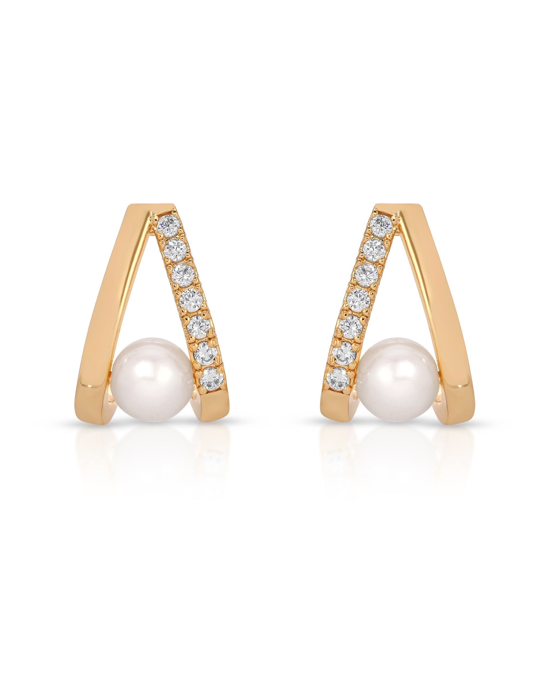 Pavé and Pearl Earrings