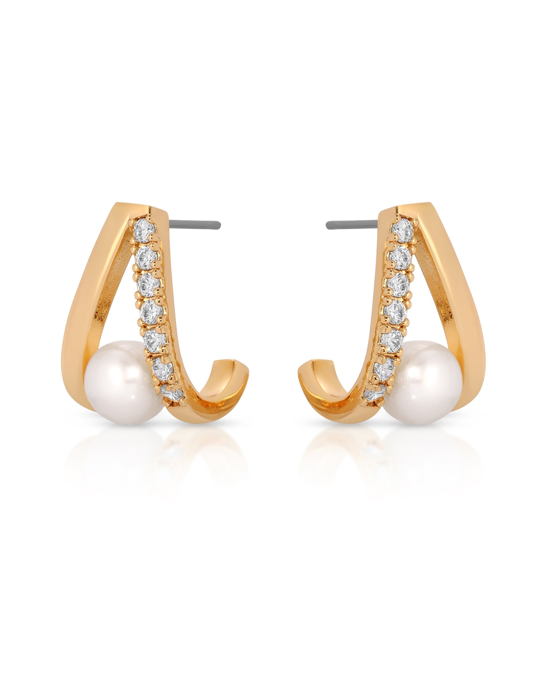 Pavé and Pearl Earrings