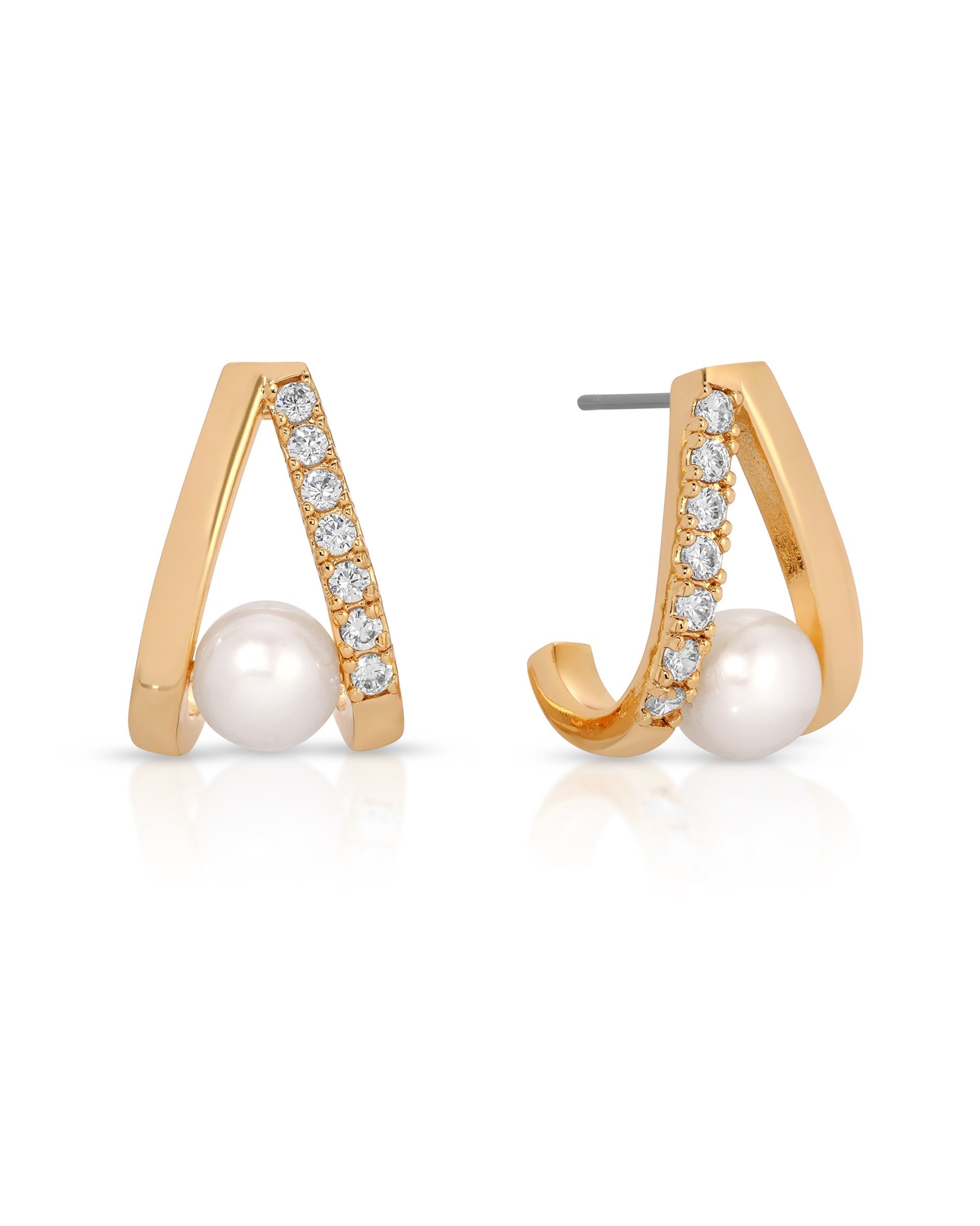 Pavé and Pearl Earrings