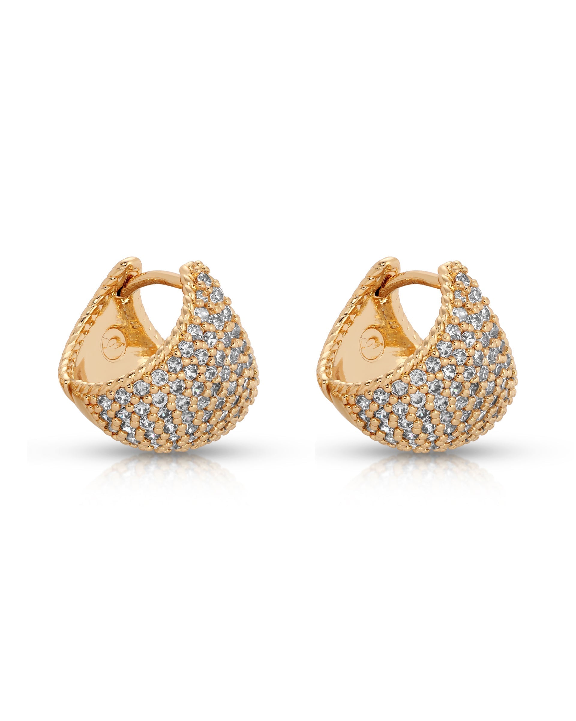 Pavé Encrusted Huggie Hoops